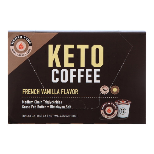 Rapid Fire French Vanilla Keto Medium Roast Coffee Pods, 12 Ct