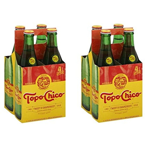 Topo Chico Sparkling Mineral Water, Twist Of Grapefruit, 12 Fl Oz, 4 Count (pack Of 2)