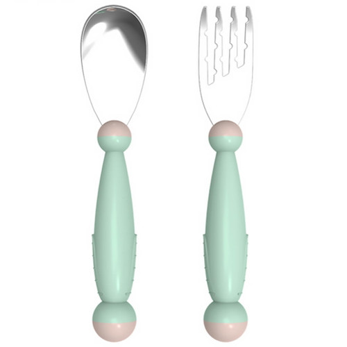 Hemoton 1 Set Stainless Steel Spoon And Fork Practical Baby Tableware Baby Cutlery