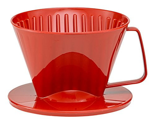 Fino Pour-over Coffee Brewing Filter Cone, Number 1-size, Red, Brews 1 To 2-servings