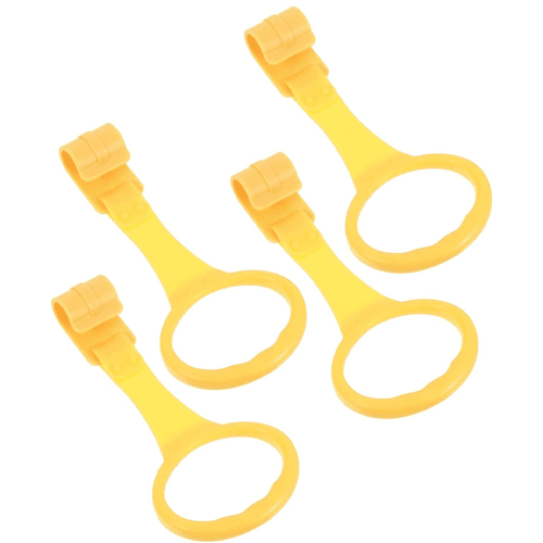 Maozh01 Baby Crib Pull Rings Baby Bed Stand Up Rings Baby Cot Hanging Rings Walking Assistant Stand Up Rings Learning Standing Crib Hanging Rings (4 Pieces, Yellow)