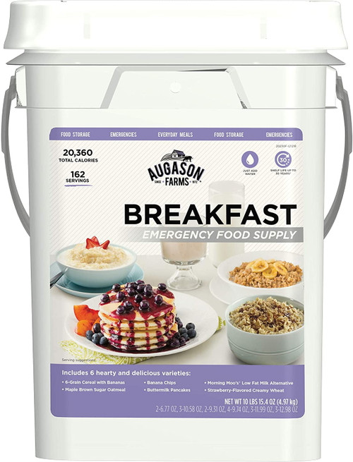 Augason Farms Breakfast Emergency Food Supply 11 Lbs 1.8 Oz 4 Gallon Pail