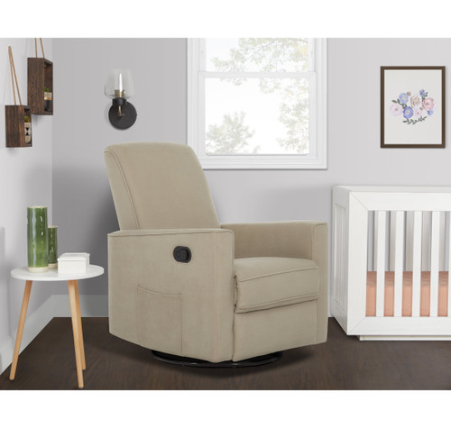 Evolur Raleigh Glider Recliner Fawn With High Backrest Support, Durable Polyester Fabric