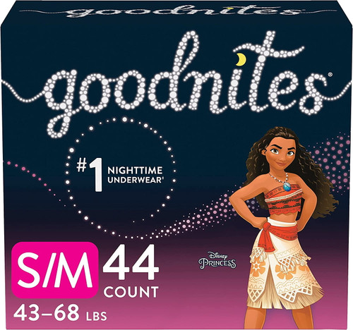 Goodnites Nighttime Bedwetting Underwear, Girls' S/m (43-68 Lb.), 44 Ct