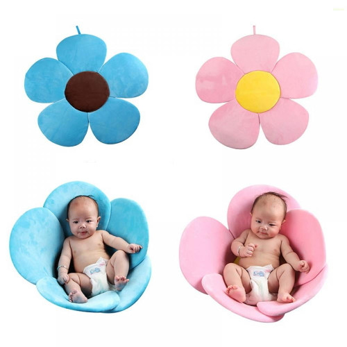 Newborn Baby Bathtub Mat Foldable Flower Petal Shape Pad Support Cushion