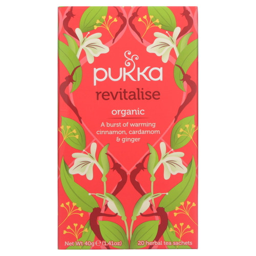 Pukka Revitalize Organic Herbal Tea, Caffeine-free, Tea Bags 20 Count Box
