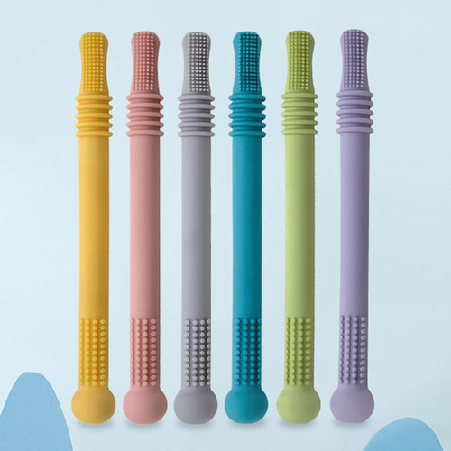 Travelwant Hollow Teether Tubes, Chew Straw Toy For Infant Toddlers Silicone Teething Toys For Babies 3-12 Months Bpa Free/ Freezable/ Dishwasher And Refrigerator Safe