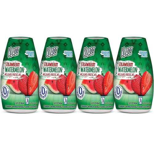 Klass Aguas Frescas Liquid Water Enhancer Sugar-free Naturally Flavored Strawberry-watermelon |1.62 Oz Pack Of 4 (makes 24 Servings Each)