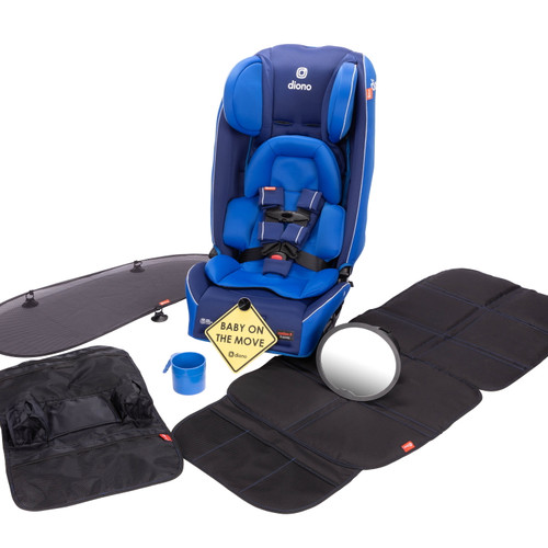 Diono Radian 3rxt Bonus Pack All-in-one Convertible Car Seat With 6 Travel Accessories, Blue Sky