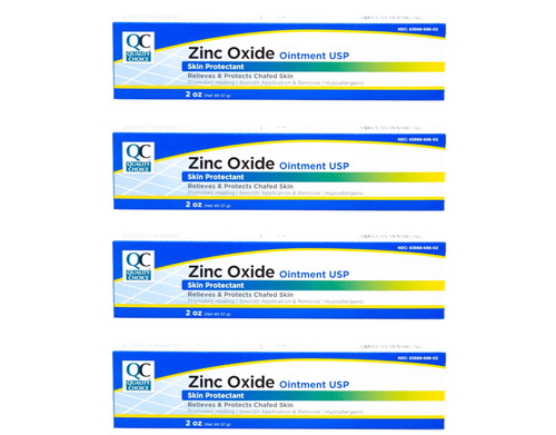 4 Pack Quality Choice Zinc Oxide Ointment Skin Protectant 2oz Each