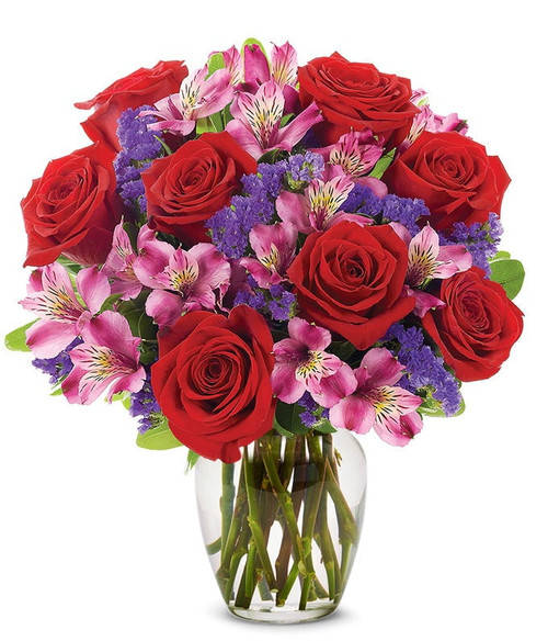 From You Flowers - Red Roses First Kiss Bouquet - Premium With Free Vase (fresh Flowers)