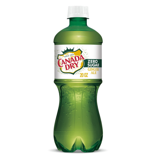 Canada Dry Zero Sugar Ginger Ale Soda, 20 Fl Oz Bottle