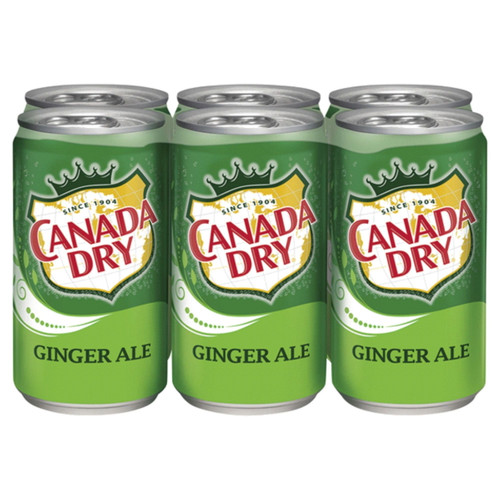 Canada Dry Ginger Ale Soda Pop 7.5oz Mini Cans, Quantity Of 18