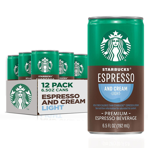 (12 Pack) Starbucks Doubleshot Espresso & Cream Light Premium Coffee 6.5 Oz Cans
