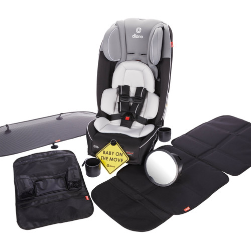 Diono Radian 3rxt Bonus Pack All-in-one Convertible Car Seat With 6 Travel Accessories, Black Gray