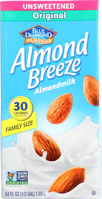 Blue Diamond Almond Breeze Almondmilk Original Unsweetened, 64 Fl Oz (pack Of 8)