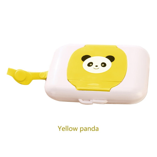Wrea Cute Cartoon Panda Portable Baby Wipes Dispenser, Wipe Case Travel Wet Wipes Holder Waterproof With Sealed Zipper