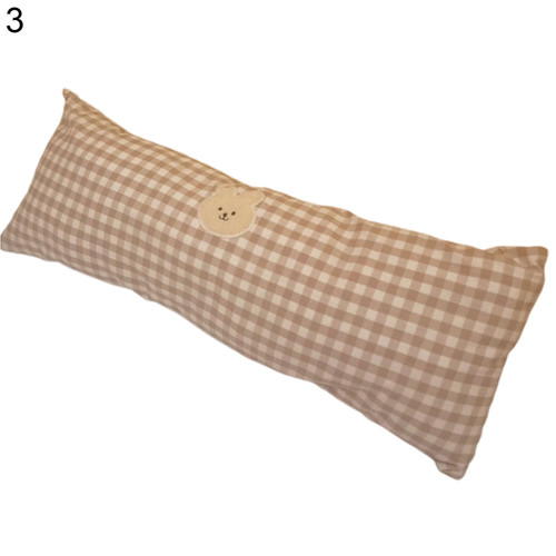 Huam Toddler Bed Bumpers Plaid Design Bear Pattern Fabric Cartoon Animal Toddler Bumper Pillow For Newborn