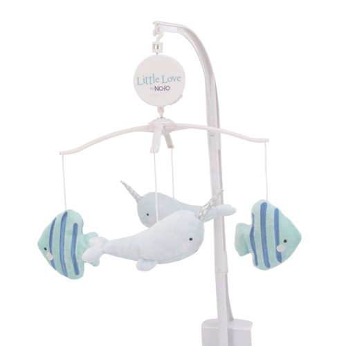 Little Love By Nojo Underwater Adventure - Narwhals And Fish Navy, Grey And Light Blue Musical Mobile
