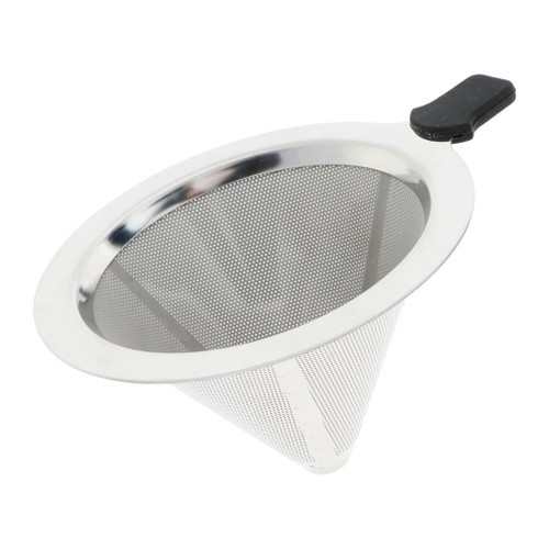 Stainless Steel Cone Funnel With Filter Reusable Two-layer Fine Mesh For Iced Coffee Concentrate And Infused Tea At Home - , 12x12x7.5cm
