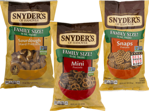 Snyder's Of Hanover Family Size Pretzels 16 Oz. Bags (variety, 3 Bags)
