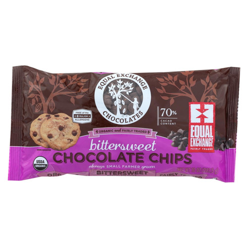 Equal Exchange Organic Chocolate Chips Bittersweet 10 Oz Pack Of 3