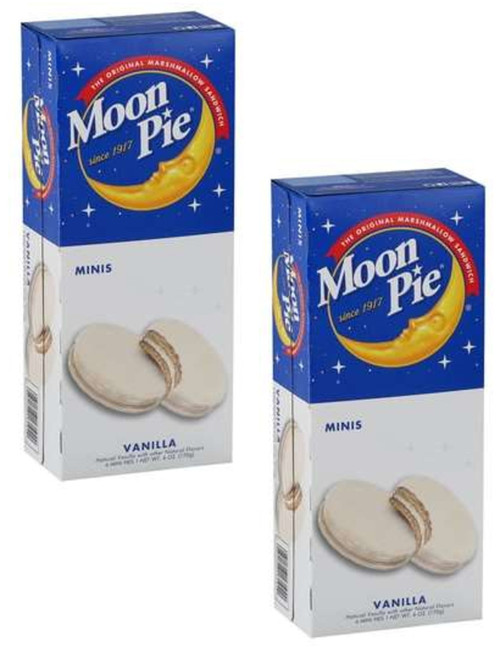Cgt Vanilla Moon Pie Minis Marshmallow Sandwich Artificially Flavored Individually Wrapped Snacks Desserts Great For School Work Home Snacking On-the-go 6ct. (pack Of 2)