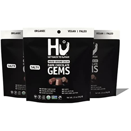 Hu 3.5 Oz Snacking Chocolate Chips | Chocolate Chips, Organic, Paleo | Great For Baking & Snacking, Non Gmo, Kosher Chocolate (salty, 3 Pack)