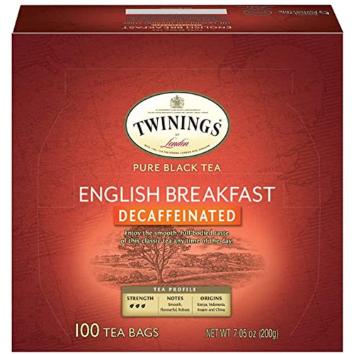 Twinings Of London Decaffeinated English Breakfast Tea Bags, 100 Count (pack Of 1)