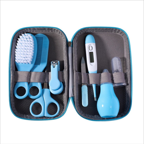 Lilshim 8pcs Newborn Care Kit Nail Thermometer Grooming Clipper Scissors (blue)