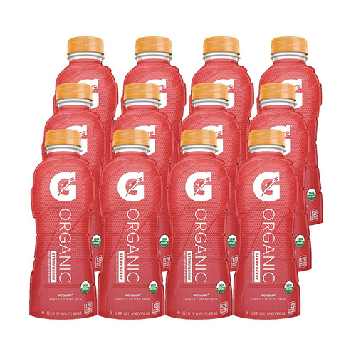 G Organic, Strawberry, Gatorade Sports Drink, Usda Certified Organic, 16.9 Fl Oz. (pack Of 12)