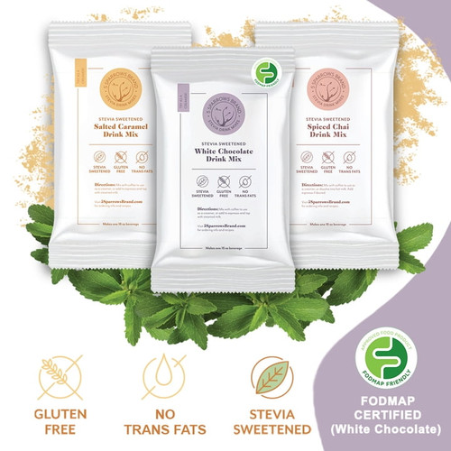 5 Sparrows Sugar-free White Chocolate Flavored Drink Mix- Stevia, Diabetic Friendly, Low Fodmap - No Sugar Coffee Creamers (trial Combo A, Set Of 3 Samples)