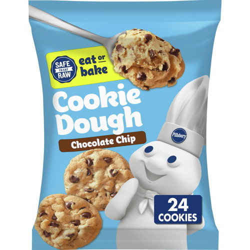 Pillsbury Ready To Bake Refrigerated Chocolate Chip Cookie Dough, 24 Ct., 16 Oz.