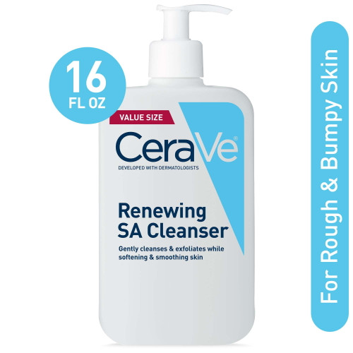 Cerave Renewing Salicylic Acid Cleanser For Normal Skin, Fragrance Free Liquid, 16 Fl Oz