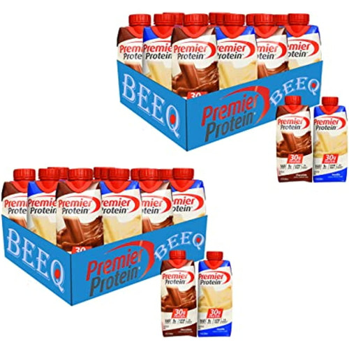 Beeq Box-variety Protein Drinks High Protein Shake, 11 Fl. Oz., Chocolate , Vanilla, 160 Calories, This Shake Also Provides 24 Vitamins And Minerals. Pack Of (24)
