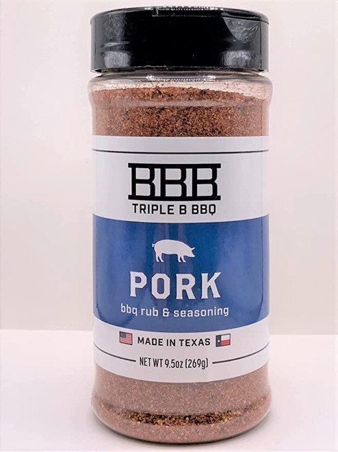 Triple B Bbq Pork Rub & Seasoning — Rib Dry Rub & Pork Chop Seasoning (made In Texas)— Sweet & Savory Meat Seasoning For Smoking Ribs And Grilling, Includes Paprika, Sugar, And Onion