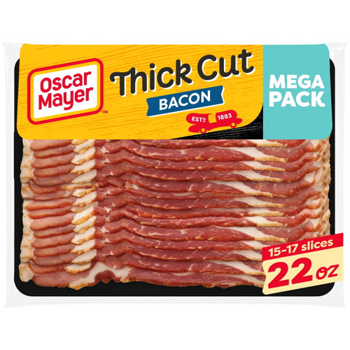 Oscar Mayer Naturally Hardwood Smoked Thick Cut Bacon Mega Pack, For A Low Carb Lifestyle, 22 Oz Pack