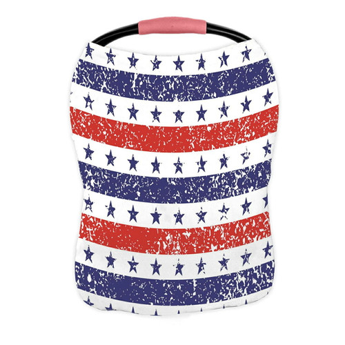 Abphqto 4th Of July Stars Stripes Grunge Nursing Cover Baby Breastfeeding Infant Feeding Cover Baby Car Seat Cover Infant Stroller Cover Carseat Canopy Breathable