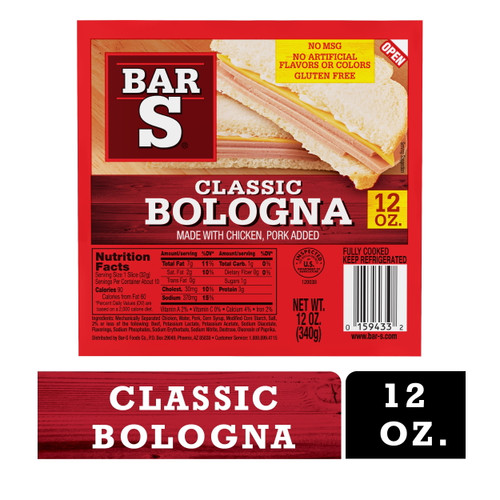 Bar-s Classic Bologna Sliced Deli-style Lunch Meat, 10 Slices Per Package, 12 Ounce Pack