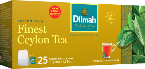 Dilmah Ceylon Gold Finest Tea 25 Tagged Tea Bags - Ceylon Black Tea Net 1.76oz/50g