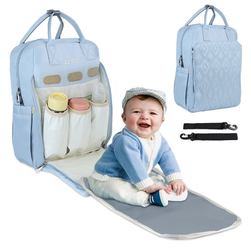 Infant Diaper Bag Backpack With Stroller Straps Portable Baby Nappy Organizer Maternity Gray Diaper Bags For Girls Boys Women Men | Travel Rucksack Bookbag For Mom Dad, Large Capacity