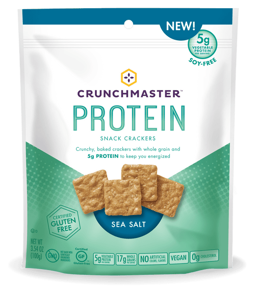 Crunchmaster Sea Salt Protein Snack Cracker 3.54oz (pack Of 12)