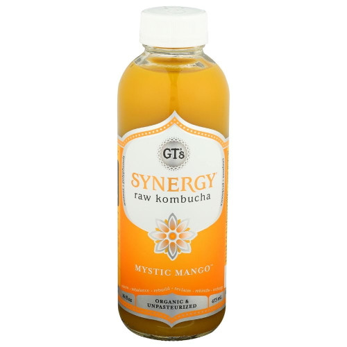 (12 Pack)gt's Enlightened Kombucha Synergy Organic Kombucha Tea, Mystic Mango, 16.2 Ounce.