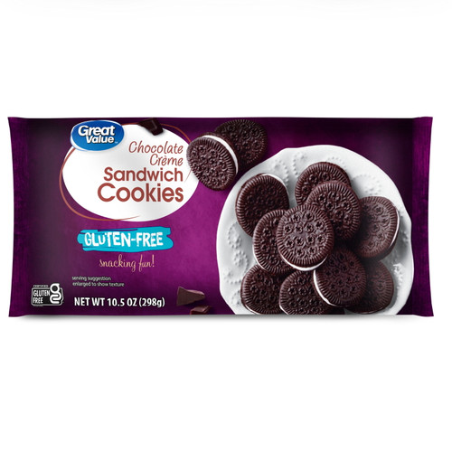 Great Value Gluten-free Chocolate Creme Sandwich Cookies, 10.5 Oz