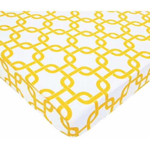 American Baby Co. Percale Cotton Fitted Portable/minicrib Sheet, Yellow Twill Gotcha