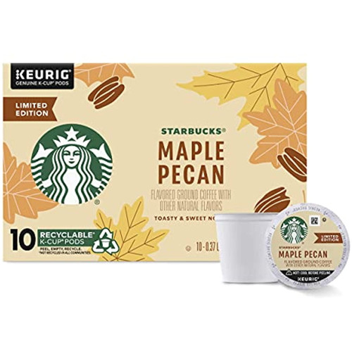 Starbucks Flavored Coffee K-cup Pods — Maple Pecan For Keurig Brewers — Fall Limited Edition — 1 Box (10 Pods)