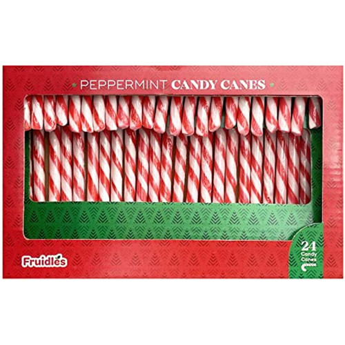 Christmas Candy Canes Suckers, Peppermint Flavor, Individually Wrapped (24-pack)