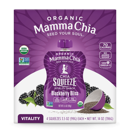 Mamma Chia Blackberry Bliss Organic Chia Squeeze, 3.5 Oz, 4 Pouches