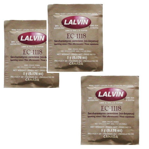 Lalvin Ec-1118 Wine Yeast - 3 Pack