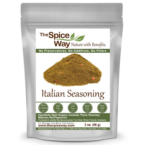 The Spice Way Italian Seasoning - Italian Cuisine – All Natural - Resealable Pouch - 2 Oz.